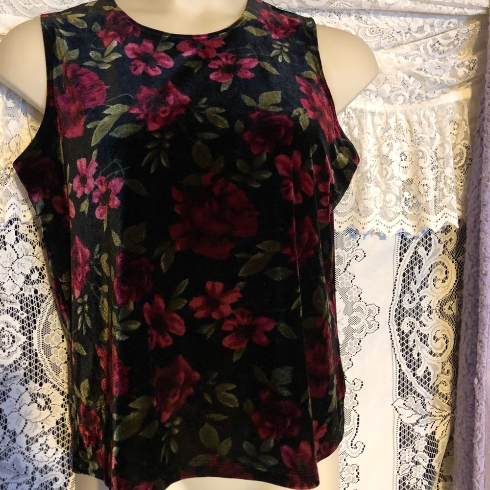 Velvet fabric tank top